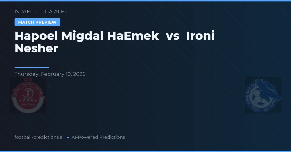 Hapoel Migdal HaEmek vs Ironi Nesher — prognóstico e prévia do jogo