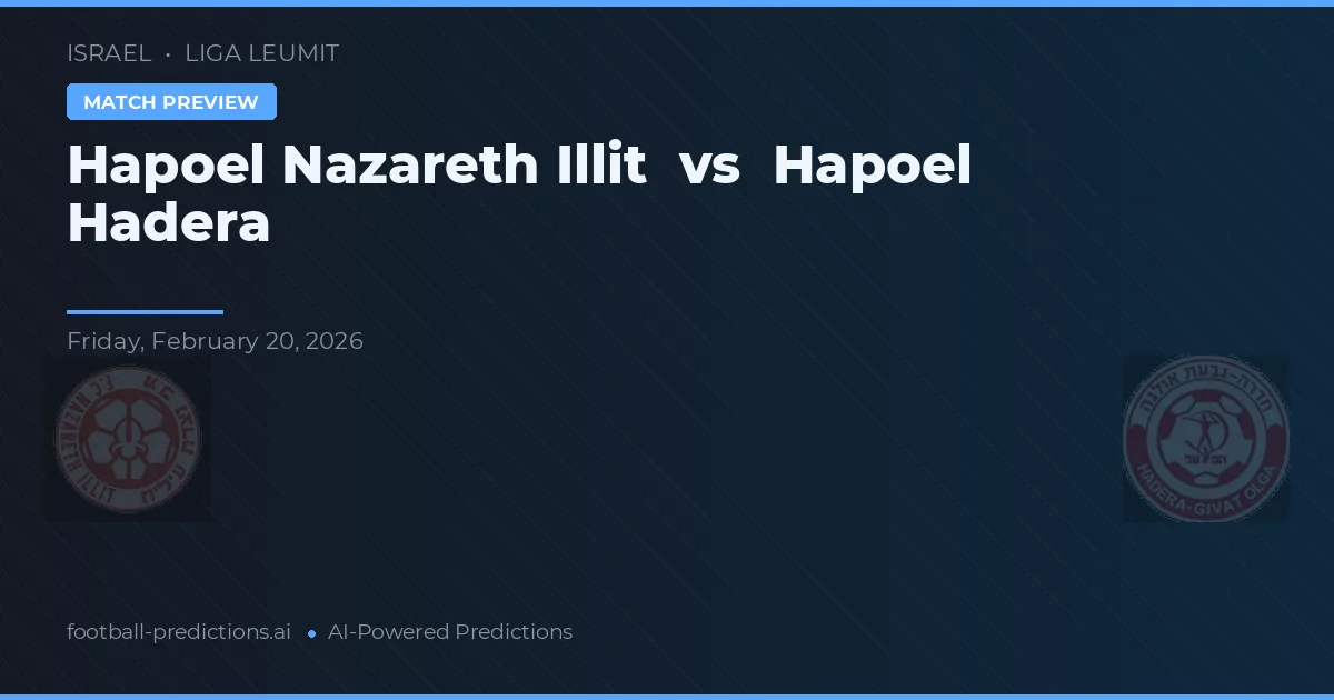 Hapoel Nazareth Illit vs Hapoel Hadera — prognóstico e prévia do jogo