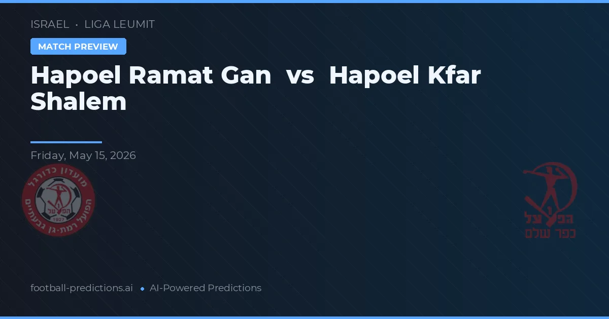Hapoel Ramat Gan vs Hapoel Kfar Shalem — prognóstico e prévia do jogo