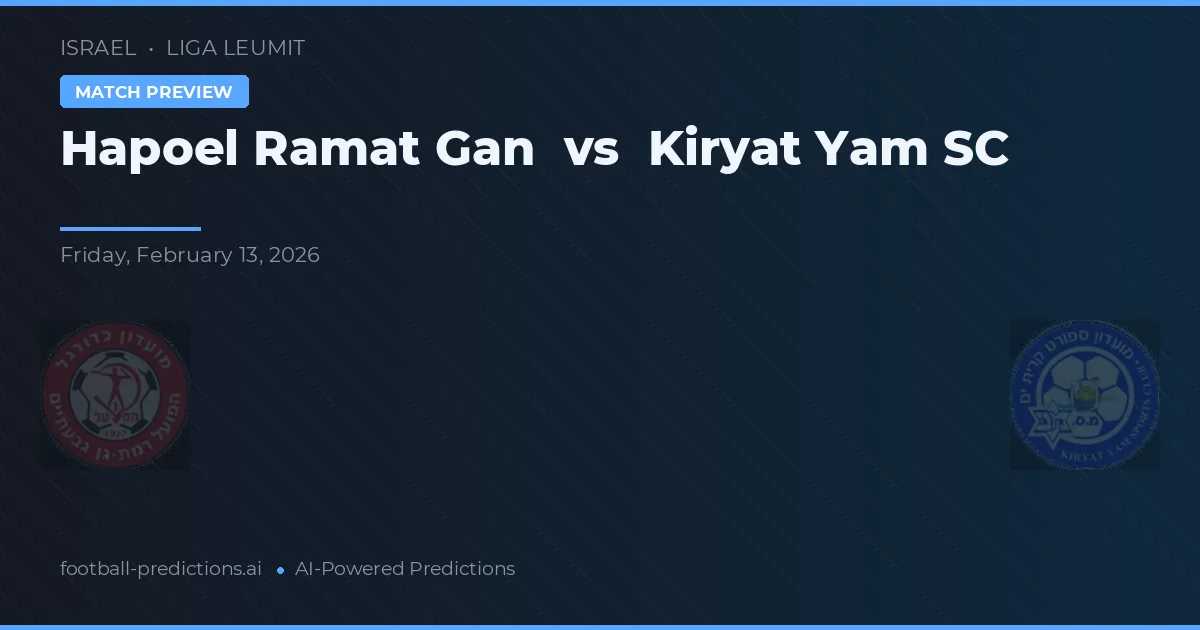 Hapoel Ramat Gan vs Kiryat Yam SC — prognóstico e prévia do jogo