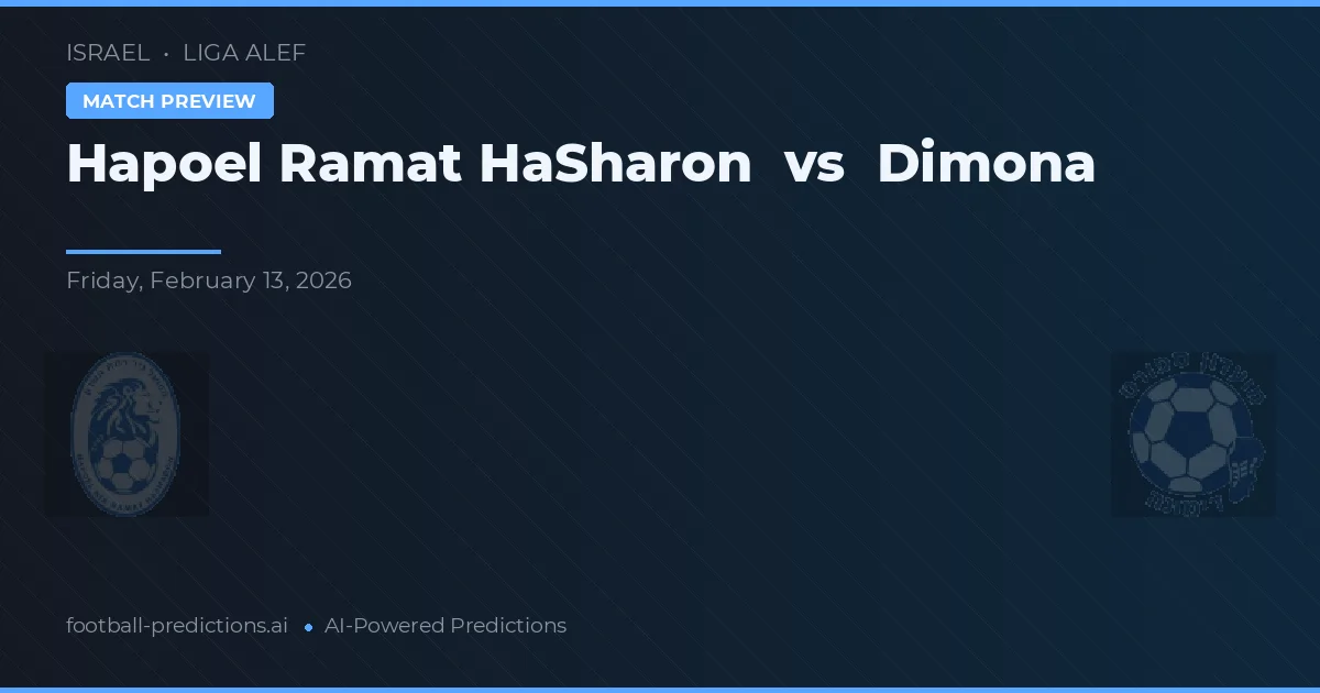 Hapoel Ramat HaSharon vs Dimona — prognóstico e prévia do jogo
