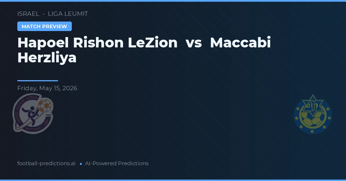 Hapoel Rishon LeZion vs Maccabi Herzliya — prognóstico e prévia do jogo