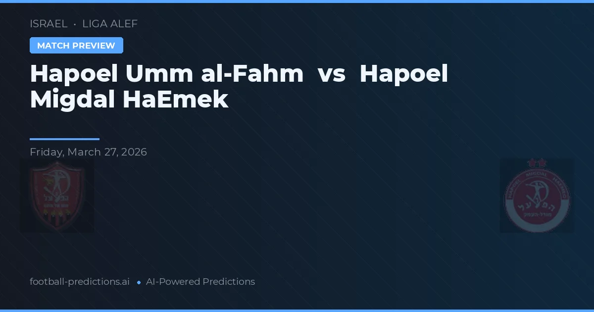 Hapoel Umm al-Fahm vs Hapoel Migdal HaEmek — prognóstico e prévia do jogo