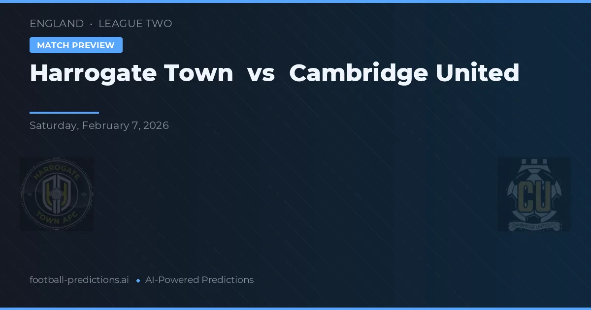 Harrogate Town vs Cambridge United — prognóstico e prévia do jogo