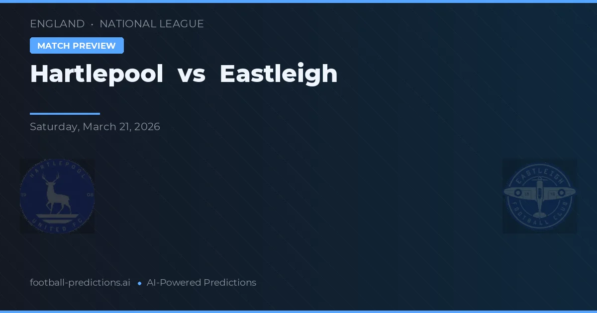 Hartlepool vs Eastleigh — prognóstico e prévia do jogo
