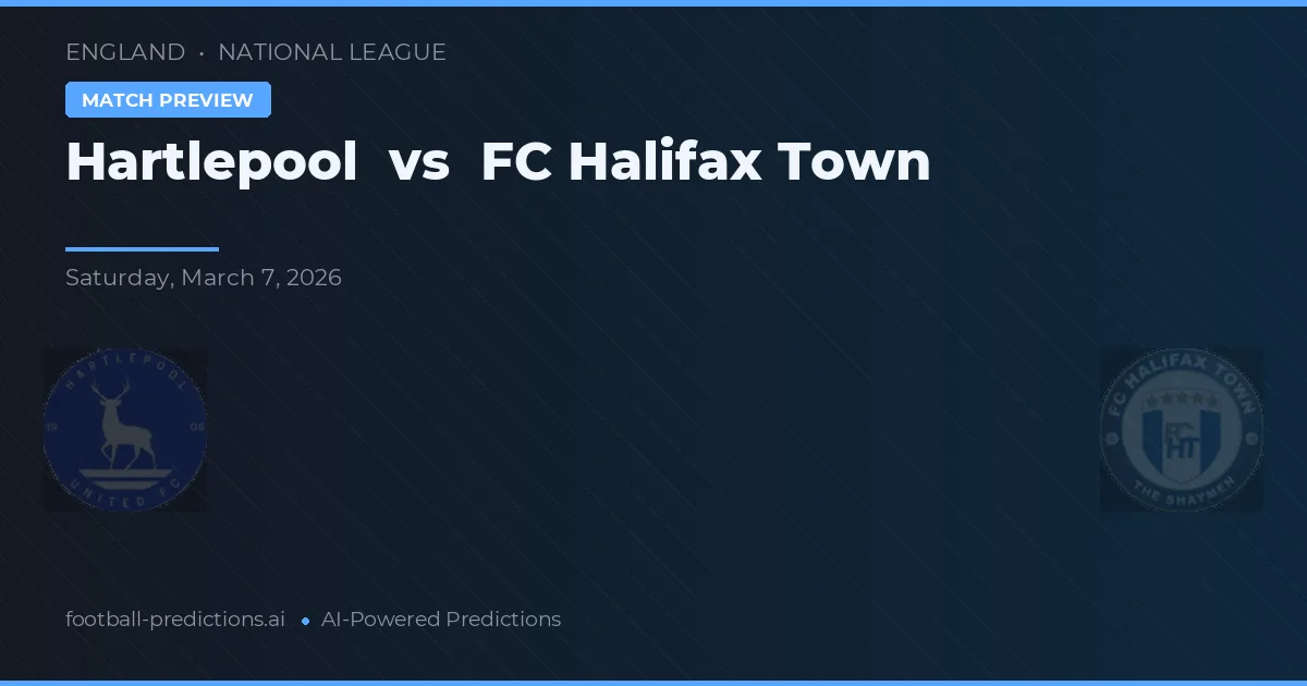 Hartlepool vs FC Halifax Town — prognóstico e prévia do jogo