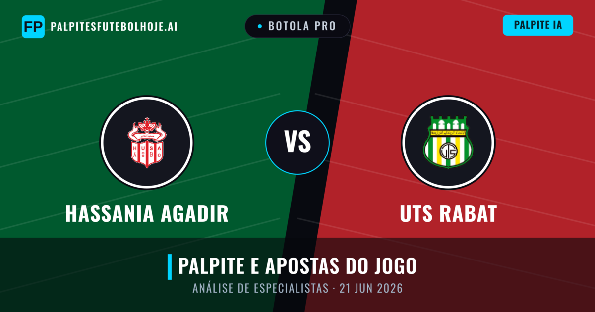 Hassania Agadir vs UTS Rabat — prognóstico e prévia do jogo