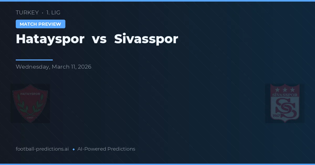 Hatayspor vs Sivasspor — prognóstico e prévia do jogo