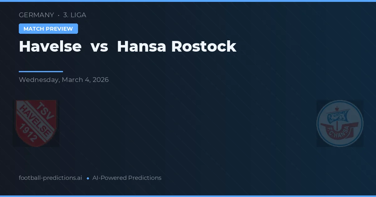 Havelse vs Hansa Rostock — prognóstico e prévia do jogo