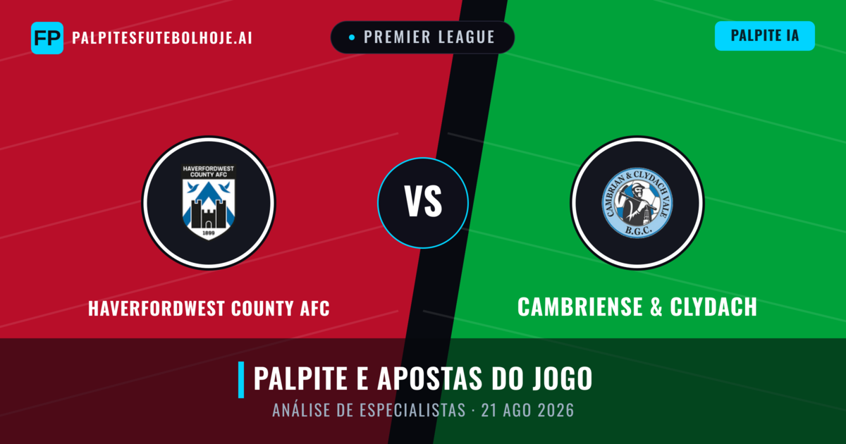 Haverfordwest County AFC vs Cambriense & Clydach — prognóstico e prévia do jogo