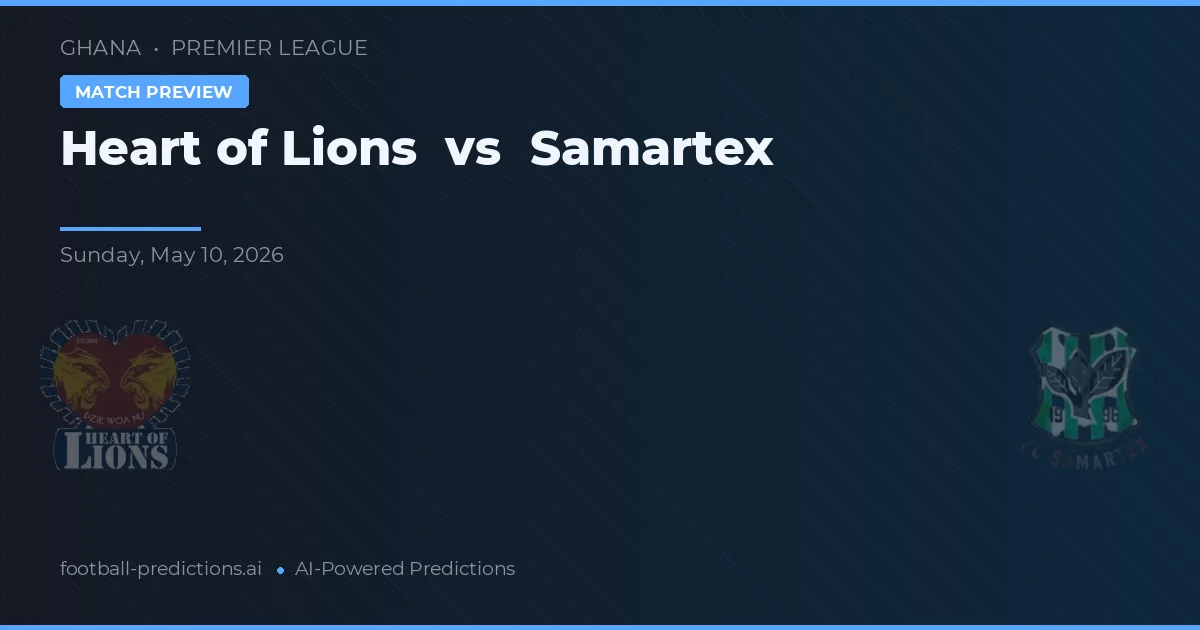 Coração de Leões vs Samartex — prognóstico e prévia do jogo