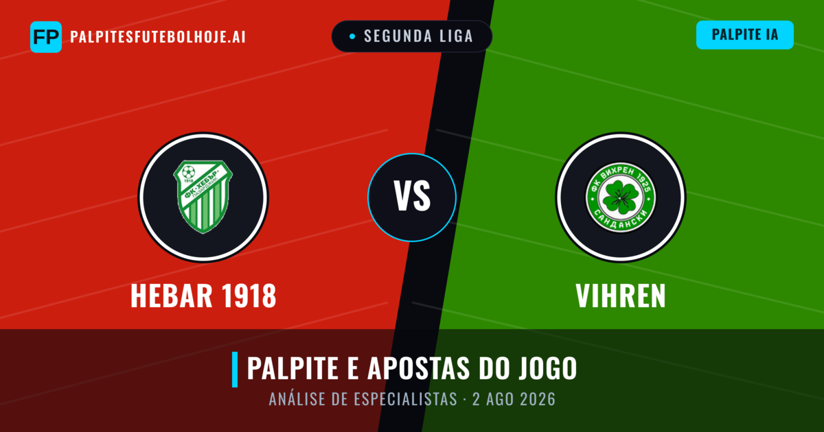 Hebar 1918 vs Vihren — prognóstico e prévia do jogo