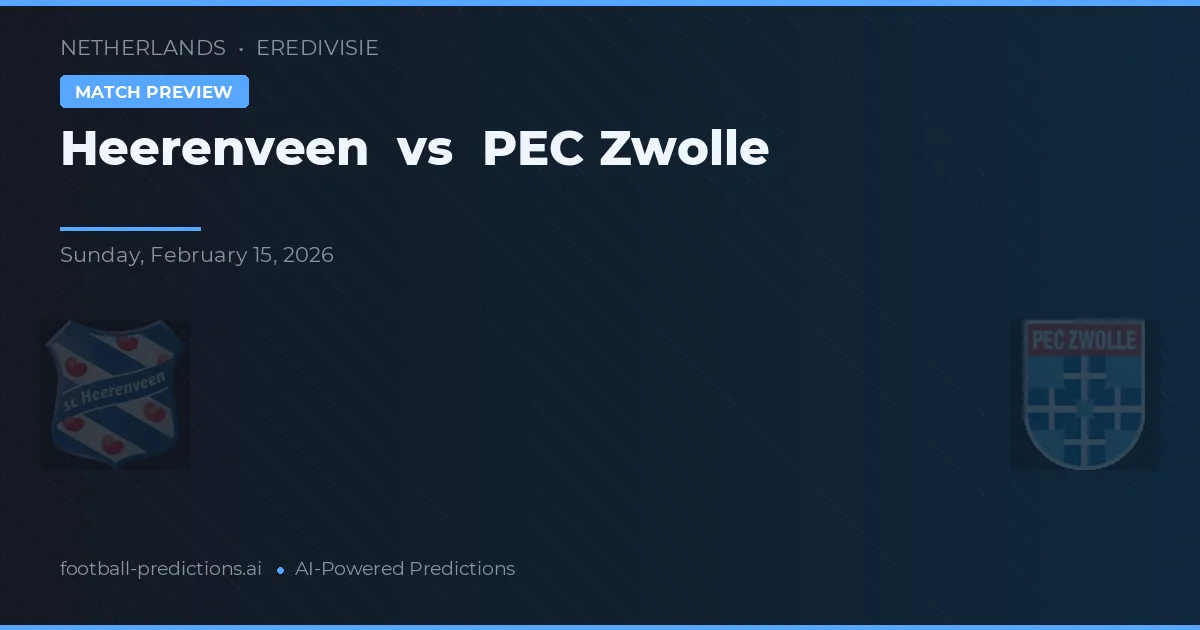 Heerenveen vs PEC Zwolle — prognóstico e prévia do jogo