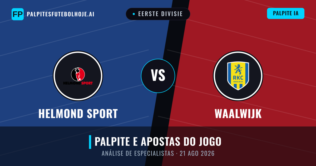 Helmond Sport vs Waalwijk — prognóstico e prévia do jogo