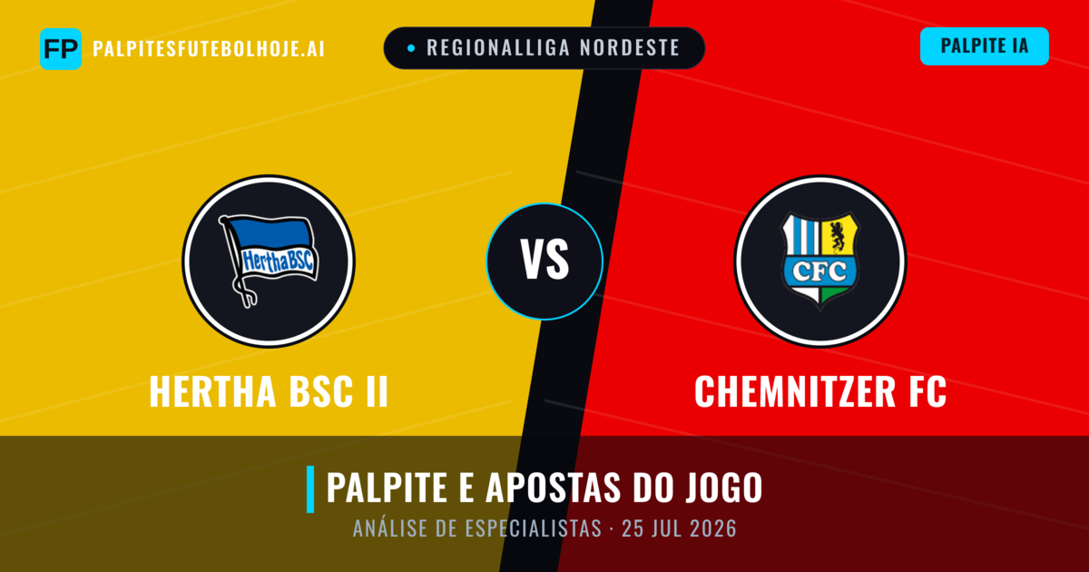Hertha BSC II vs Chemnitzer FC — prognóstico e prévia do jogo