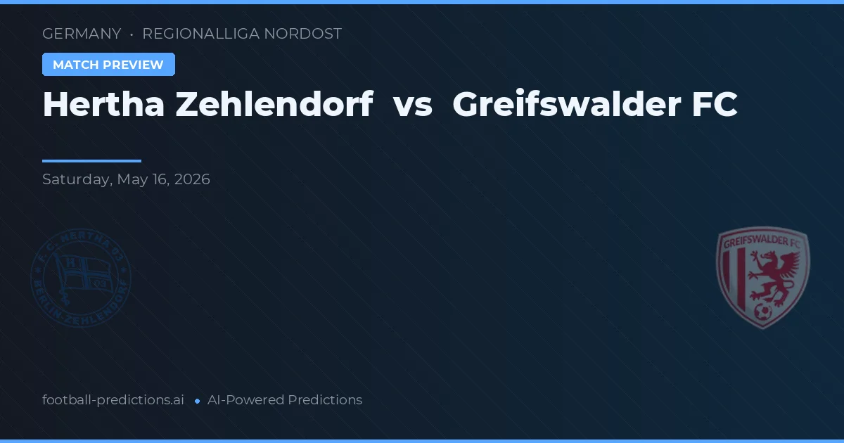 Hertha Zehlendorf vs Greifswalder FC — prognóstico e prévia do jogo
