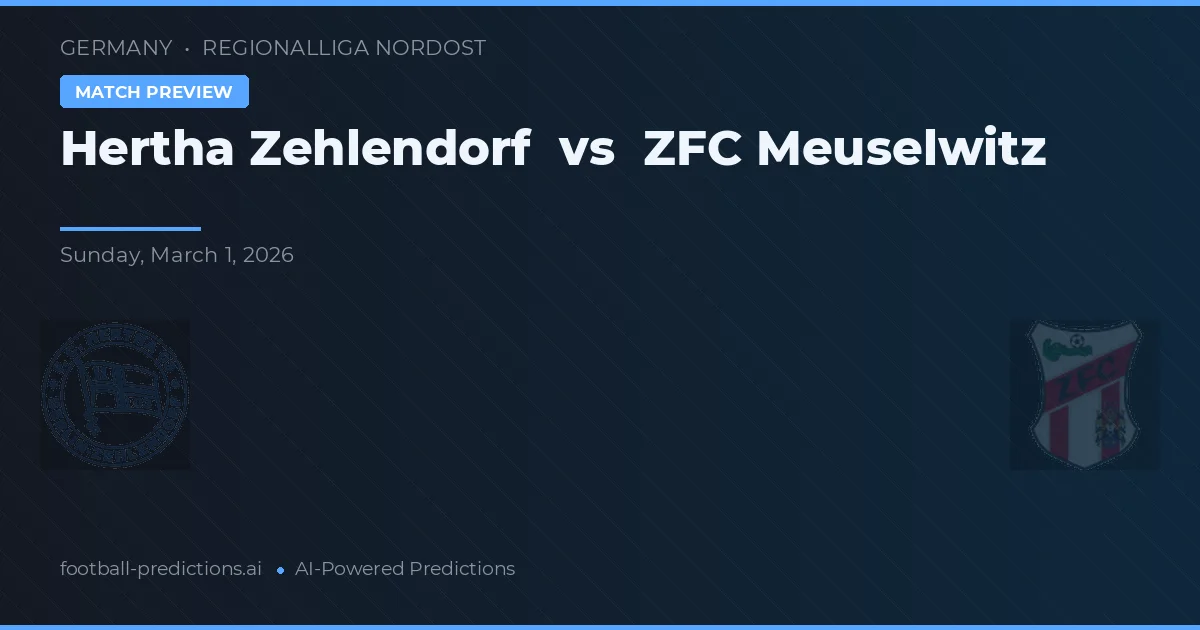 Hertha Zehlendorf vs ZFC Meuselwitz — prognóstico e prévia do jogo