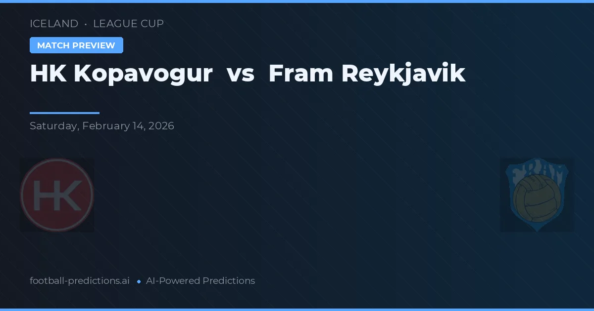 HK Kópavogur vs Fram Reykjavík — prognóstico e prévia do jogo