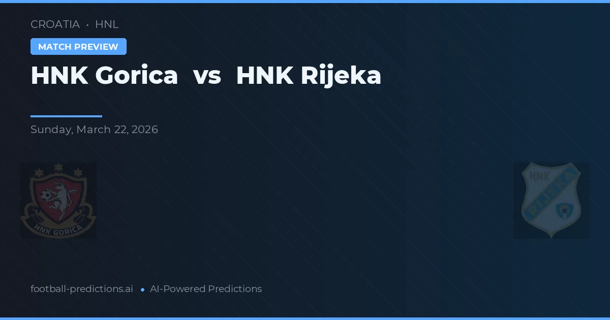 HNK Gorica vs HNK Rijeka — prognóstico e prévia do jogo
