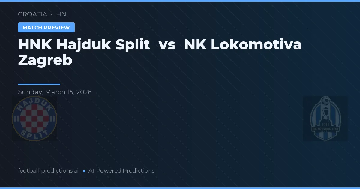 Hajduk Split vs NK Lokomotiva Zagreb — prognóstico e prévia do jogo