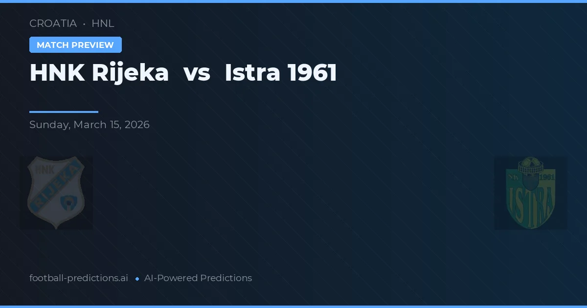 HNK Rijeka vs Istra 1961 — prognóstico e prévia do jogo