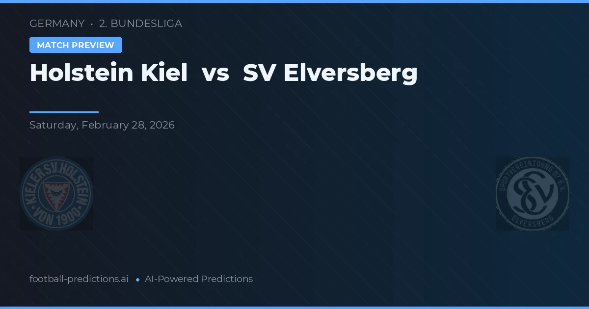 Holstein Kiel vs SV Elversberg — prognóstico e prévia do jogo