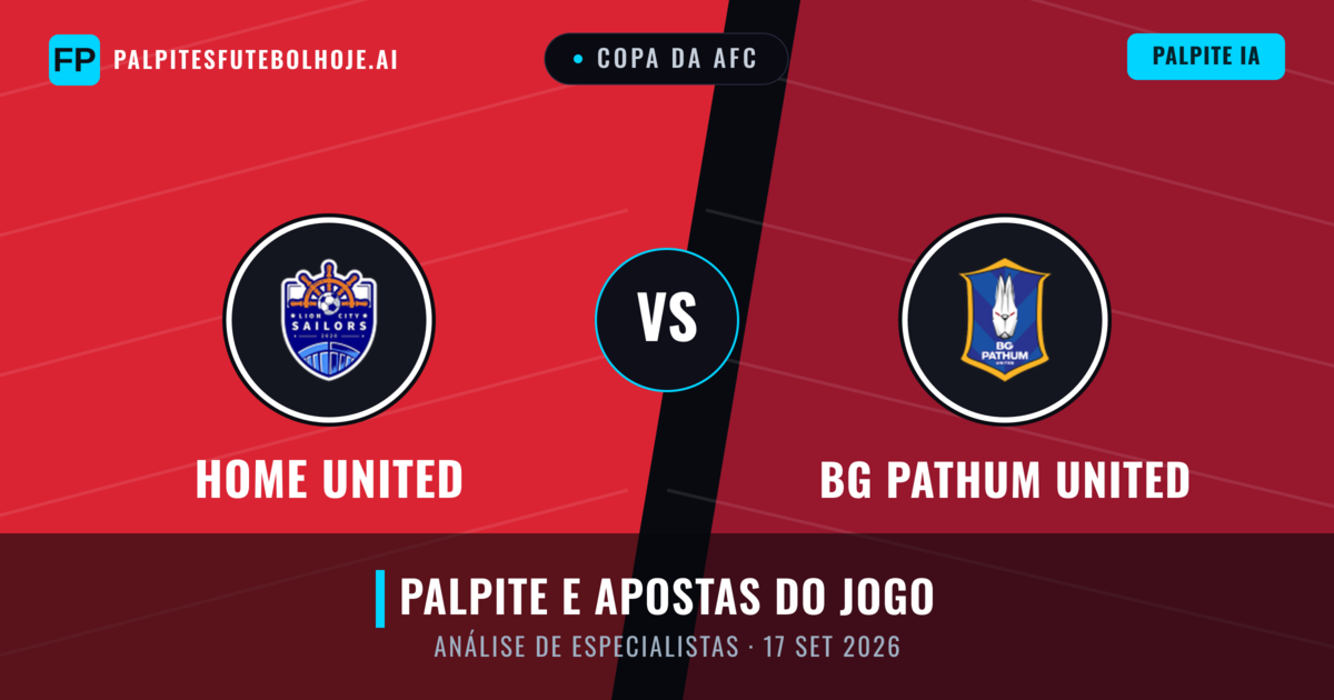 Home United vs BG Pathum United — prognóstico e prévia do jogo
