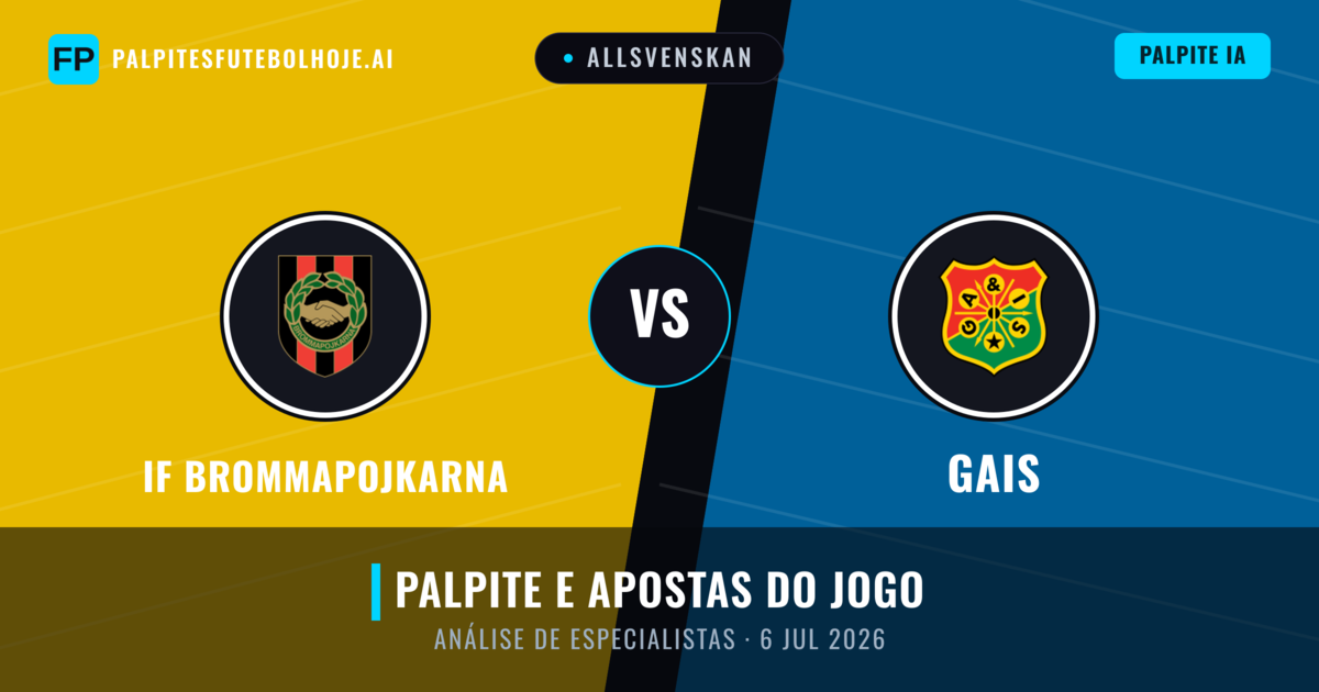 IF Brommapojkarna vs Gais — prognóstico e prévia do jogo