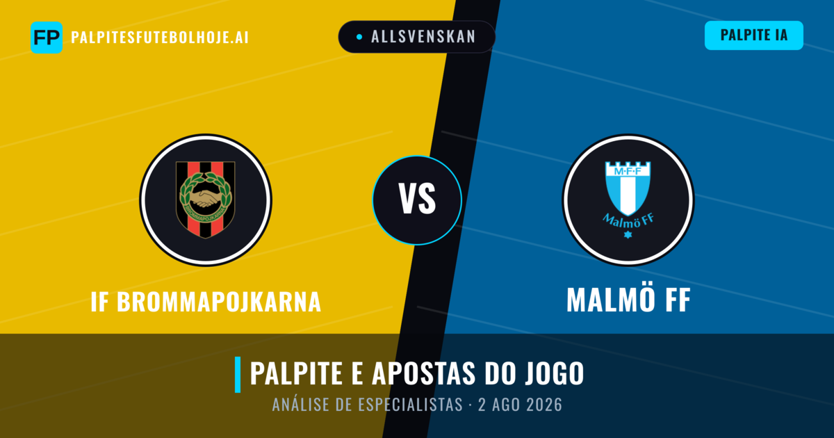 IF Brommapojkarna vs Malmö FF — prognóstico e prévia do jogo