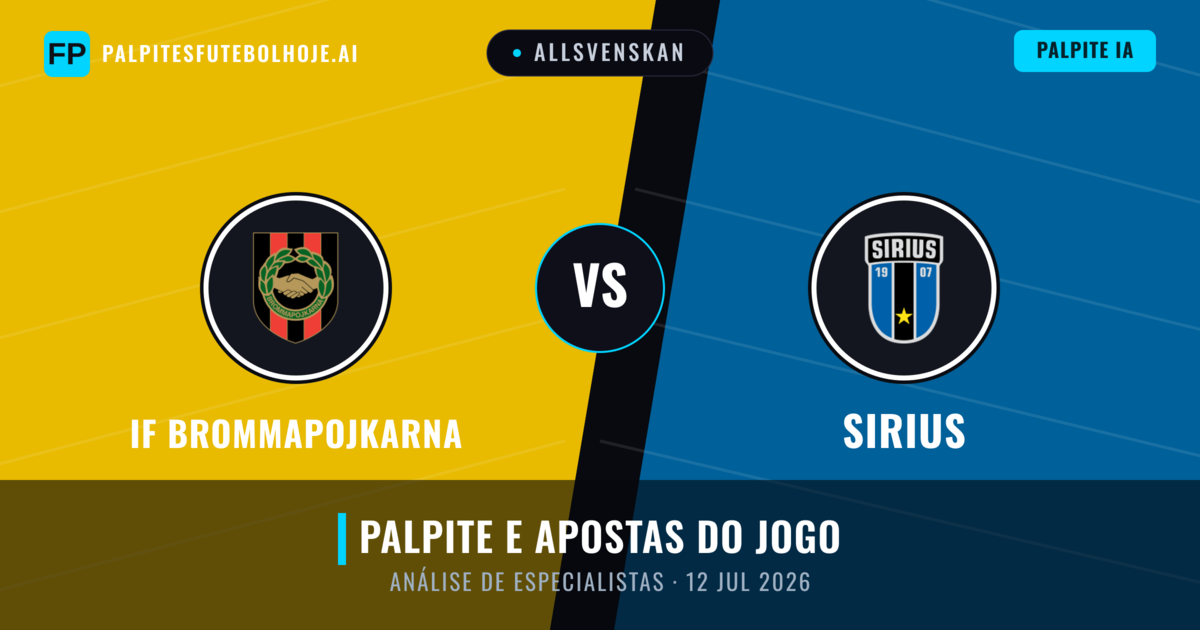 IF Brommapojkarna vs Sirius — prognóstico e prévia do jogo