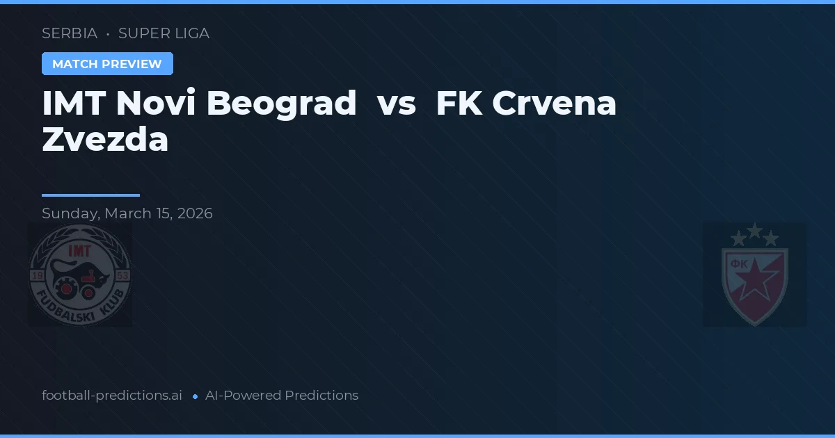 IMT Novi Beograd vs Crvena Zvezda — prognóstico e prévia do jogo