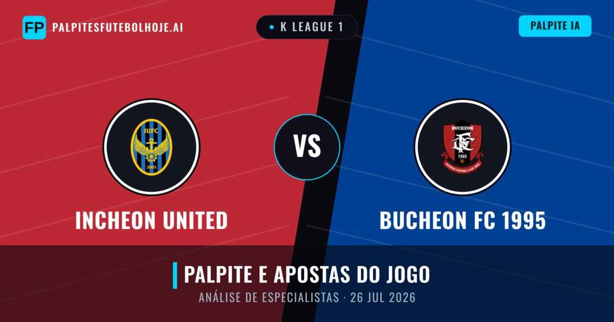 Incheon United vs Bucheon FC 1995 — prognóstico e prévia do jogo