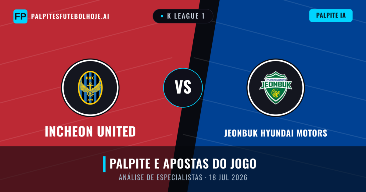 Incheon United vs Jeonbuk Hyundai Motors — prognóstico e prévia do jogo