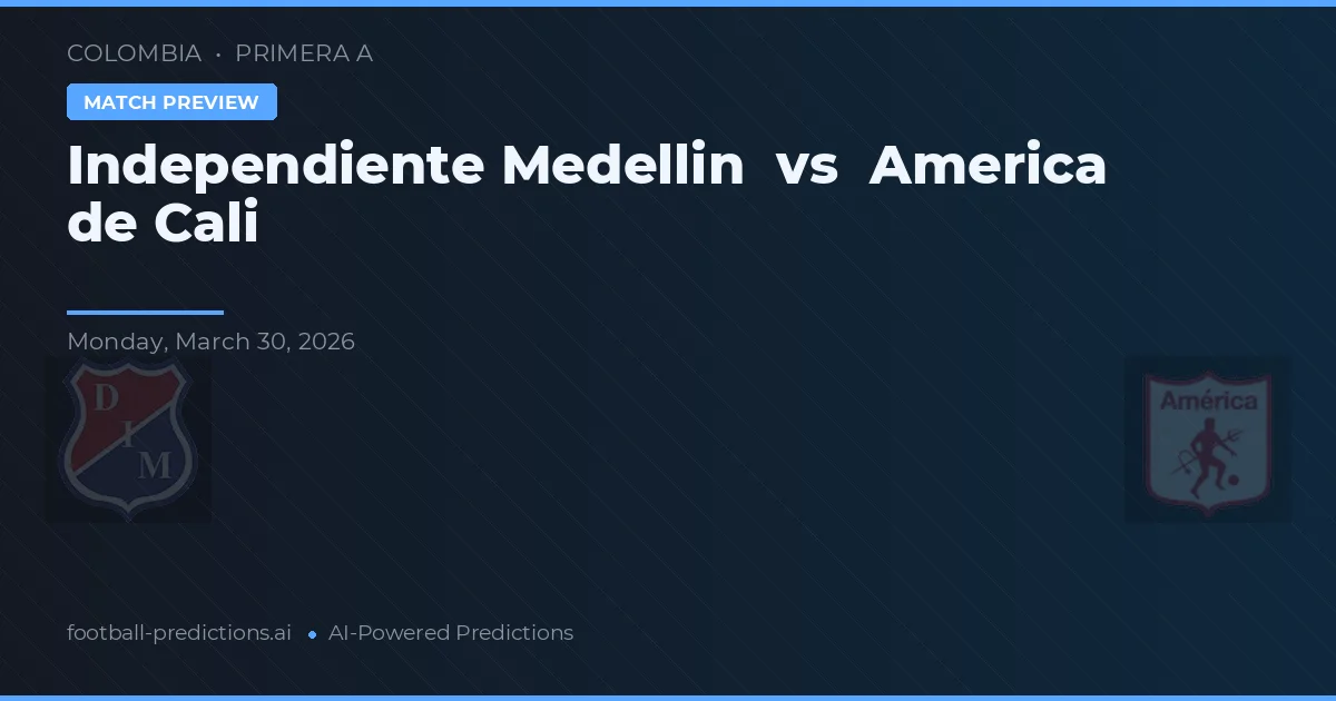 Independiente Medellín vs América de Cali — prognóstico e prévia do jogo