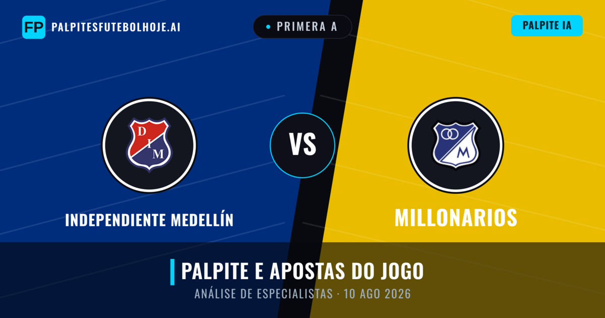 Independiente Medellín vs Millonarios — prognóstico e prévia do jogo