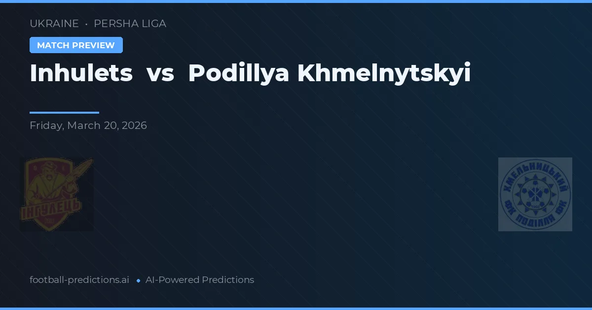 Inhulets vs Podillya Khmelnytskyi — prognóstico e prévia do jogo