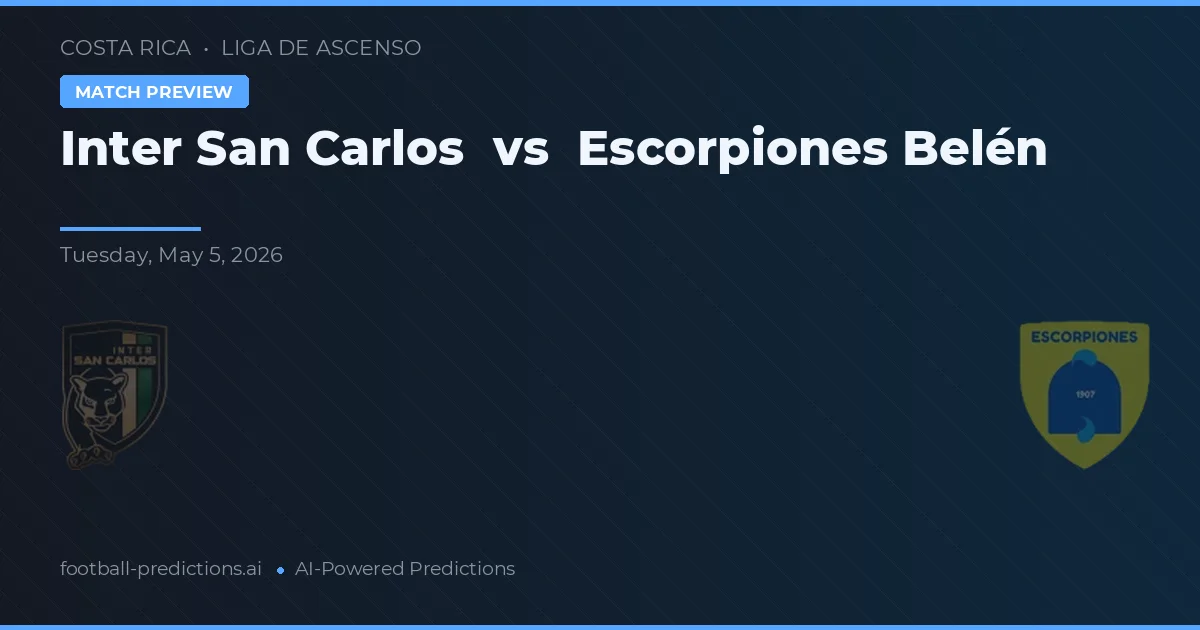 Inter San Carlos vs Escorpiones Belén — prognóstico e prévia do jogo