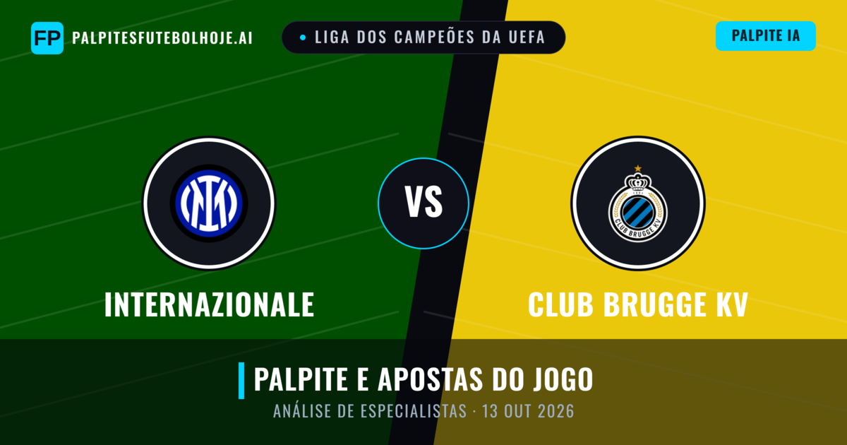 Internazionale vs Club Brugge KV — prognóstico e prévia do jogo