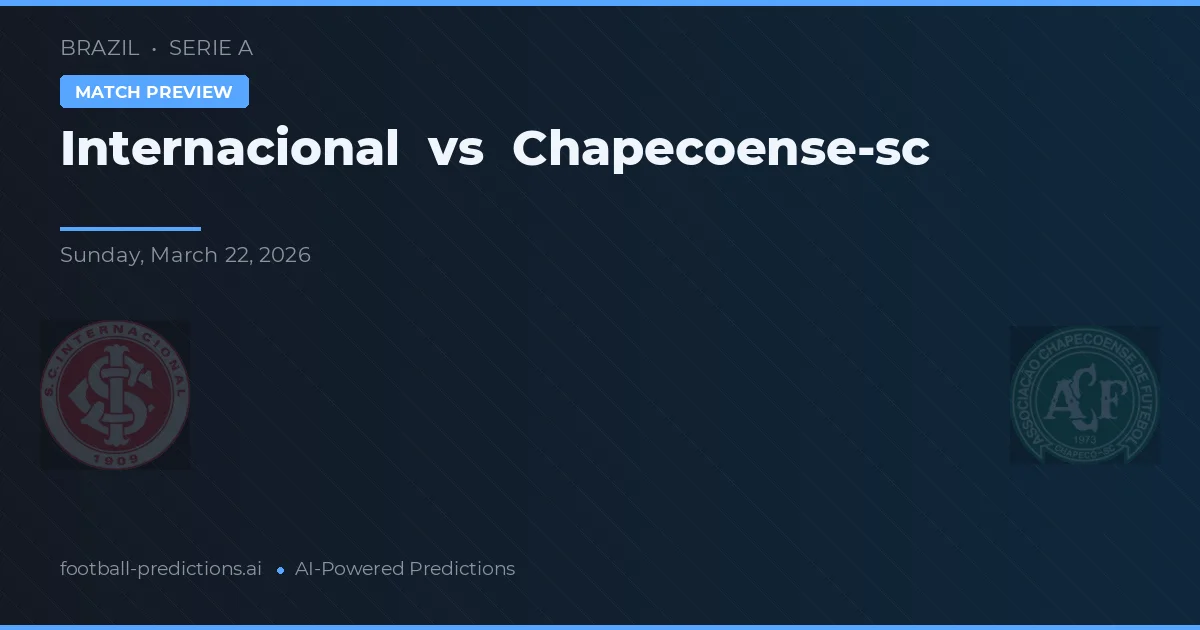 Internacional vs Chapecoense — prognóstico e prévia do jogo