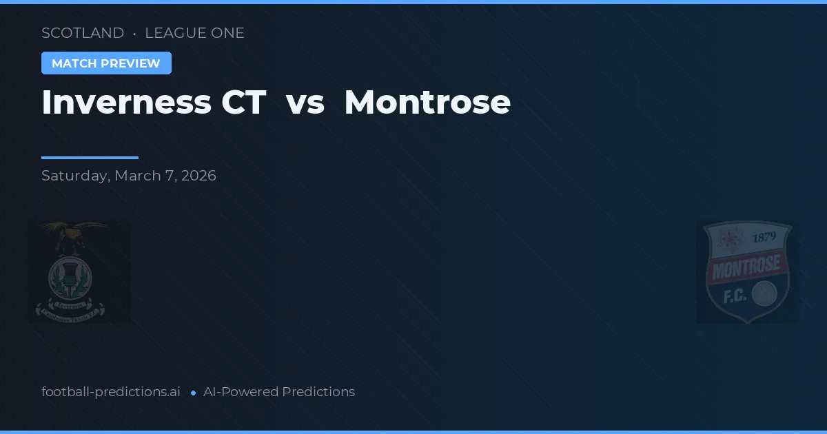 Inverness Caledonian Thistle vs Montrose — prognóstico e prévia do jogo