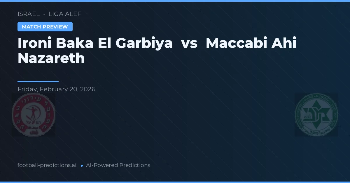 Ironi Baka El Garbiya vs Maccabi Nazareth — prognóstico e prévia do jogo