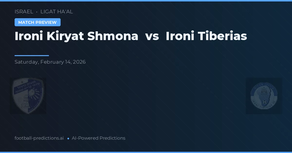 Ironi Kiryat Shmona vs Ironi Tiberias — prognóstico e prévia do jogo