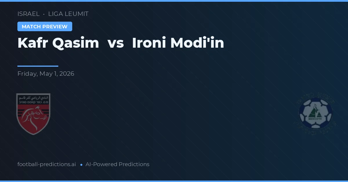 Ironi Modi'in vs Kafr Qasim — prognóstico e prévia do jogo