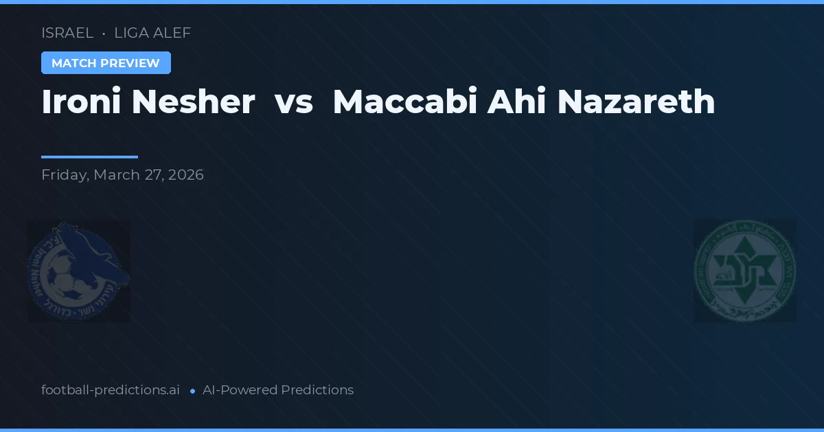 Ironi Nesher vs Maccabi Nazareth — prognóstico e prévia do jogo