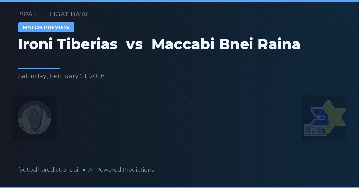 Ironi Tiberias vs Maccabi Bnei Raina — prognóstico e prévia do jogo
