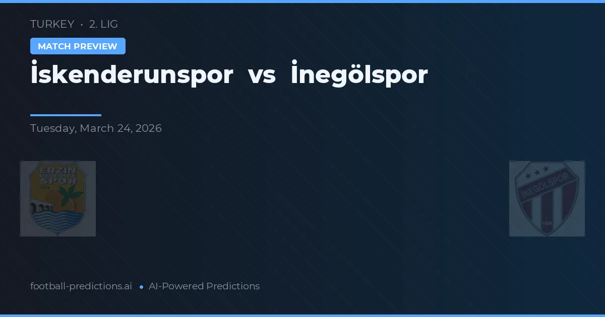 İskenderunspor vs İnegölspor — prognóstico e prévia do jogo