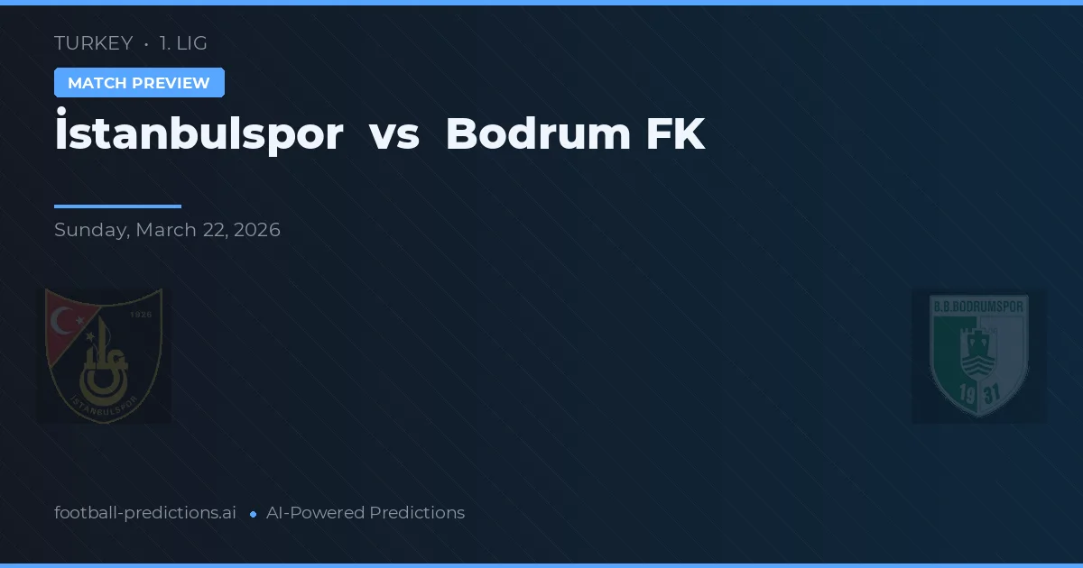 İstanbulspor vs Bodrum FK — prognóstico e prévia do jogo