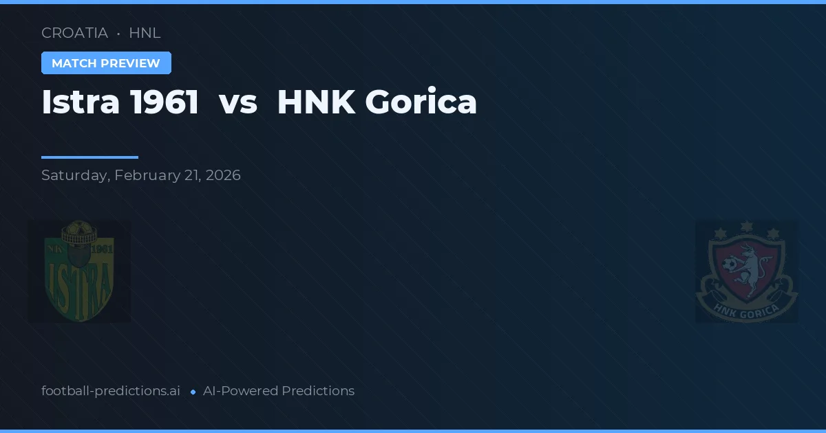 Istra 1961 vs HNK Gorica — prognóstico e prévia do jogo