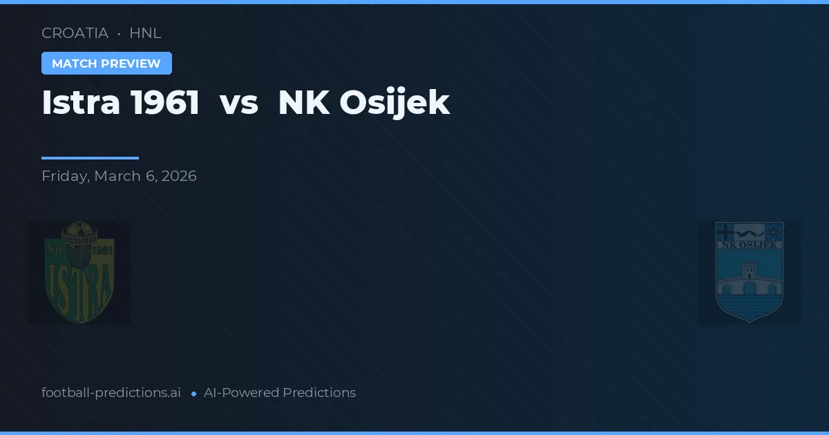 Istra 1961 vs Osijek — prognóstico e prévia do jogo