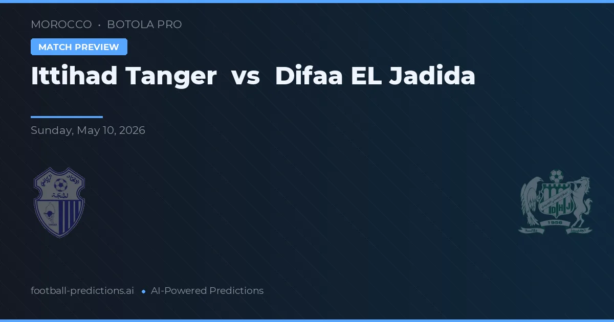 Ittihad Tanger vs Difaa EL Jadida — prognóstico e prévia do jogo